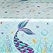 WERNNSAI Mermaid Table Cover - 4 Pack 108''×54'' Disposable Printed Plastic Tablecloth Party Supplies for Kids Girls Birthday Baby Shower Mermaid Themed Under The Sea Party Decoration