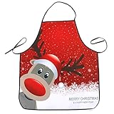 Kanzd Women Christmas Waterproof Apron Kitchen Aprons Christmas Dinner Party Apron Decoration (I)