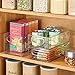 iDesign Stackable Pantry Bins with Handles, 2 Small Bins and 1 Medium Bin, 3 Pack, Clear, Made in USA
