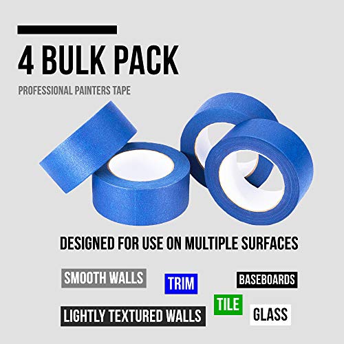 LICHAMP Blue Painters Tape 2 inches Wide, Bulk 4 Pack Original Blue