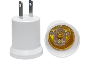 E26 Socket to Plug Adapter, Light Bulb to Electrical Outlet Converter, Easy Install for Lamps Holiday Lights Power Supply