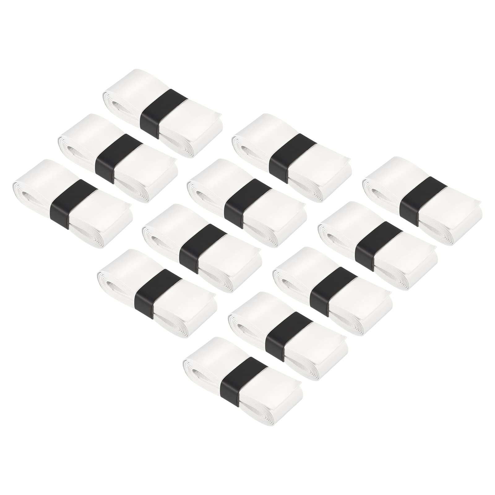 PATIKIL 43.3" Tennis Racket Grip Tape with Hole, 12 Pack PU Overgrip Stretchy Non-Slip Absorb Sweat for Badminton Fishing Rod, White