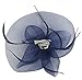 Urban CoCo Women's Vintage Flower Feather Mesh Net Fascinator Hair Clip Hat for Party Wedding (Navy Blue)