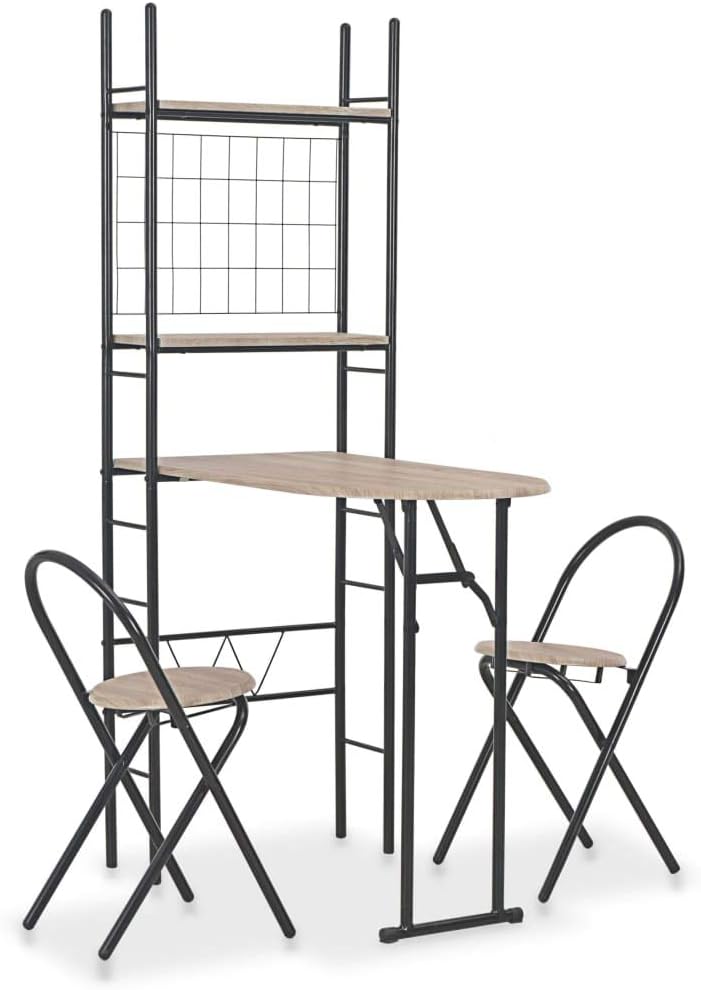 UnfadeMemory 3-TLG. Klappbare Essgruppe mit Ablagefach Bartisch Set