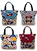 FINEX 2 Pcs Set Mickey Minnie Canvas Zippered Tote with Top Carry Handles Bag - Gym Makeup Diaper Reusable Grocery Lunch - Random Color