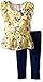 Kidtopia Girls' All Over Floral Peplum Bottom and Top and Legging Tunic Set