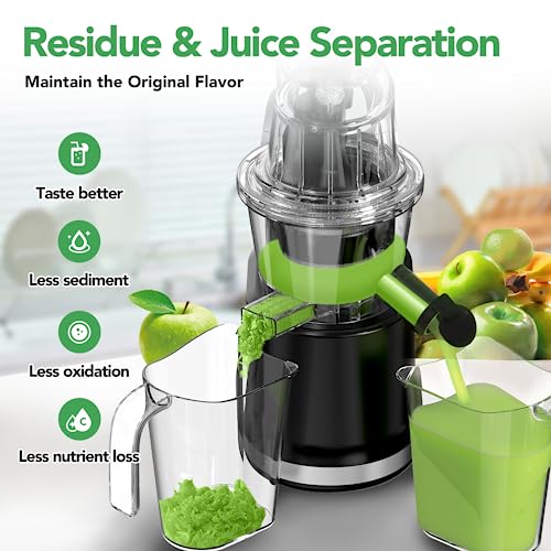 Aeitto Cold Press Juicer, Whole Vertical Juicer, Slow Masticating