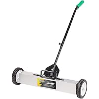 TUFFIOM 24-Inch Rolling Magnetic Pick-Up Sweeper | 30-LBS Capacity, with Quick Release Latch & Adjustable Long Handle, for Na