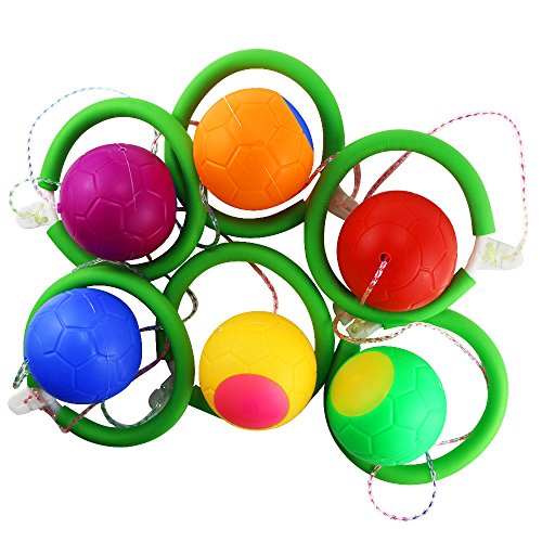 Neworkg GSports Skip Ball Set: Six Jumping Toy Assorted Colors Swing Balls - Great Kids Fitness Game for Boys and Girls - Thumbnail 3