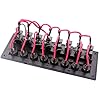 Amarine-made-8-Gang-Waterproof-Round-Rocker-Switch-Panel-Black-for-Boat-Marine-Bridge-Control-Push-Button-Circuit-Breakers-Overload-Protected-12v-24v