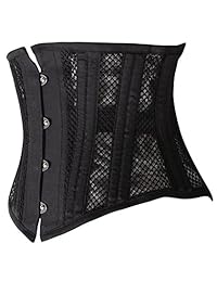 SHAPERX Women's 26 Steel Boned Corset Short Torso Heavy Duty Waist Trainer Corset for Weight Loss