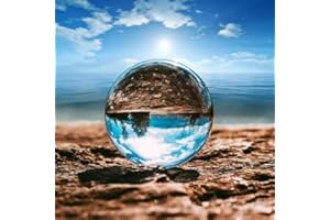 Duosuny Optical Glass Reflective Spheres, K9 Crystal Sphere Ball, Decor Photography Ball, Clear Contact Juggling Ball, No Stand (100mm/3.94inch)