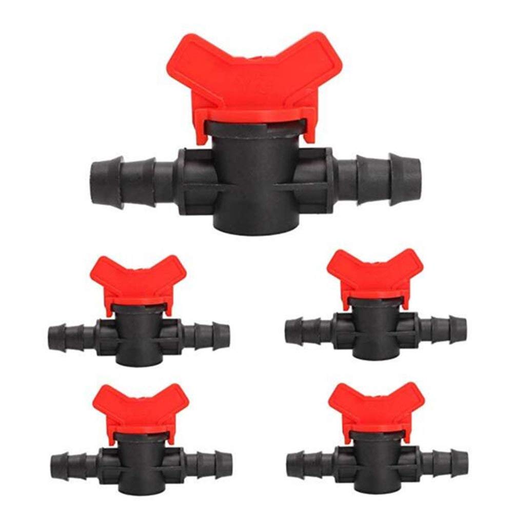 VOANZO 10Pcs 1/2 Inch Drip Irrigation Switch Valve for 16mm Irrigation Tube Hose Connectors Barbed Valve for Outdoor Garden