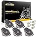 Partsam 5X Cab Marker Roof Running Top Lights 15442 Smoked Cover w/Base House + 5050 White T10 194 LED Bulbs Compatible with F150 F250 F350 1973-1997 F Series Super Duty Pickup Truck