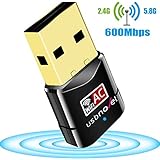 USB Wifi Adapter 600Mbps USBNOVEL Dual Band 2.4G / 5G Wireless Wifi Dongle Network Card for for Laptop Destop Win XP/7/8/10 , Mac OS X 10.4-10.12.2