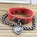 Bystar Unisex Retro Punk Rock Style Multi Circle Rivet I Love You Heart Pendant Chain Genuine Leather Creative Wrap Bracelet For Men & Women (Red)