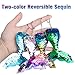 Hicdaw 30PCS Keychain for Mermaid Tail - Party Favors for Mermaid Reversible Sequins Keychain Decoration for Bag Party Favors for Kid Adult