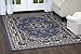 Home Dynamix Premium Sakarya Traditional Medallion Border Area Rug, Country Blue, 9'2