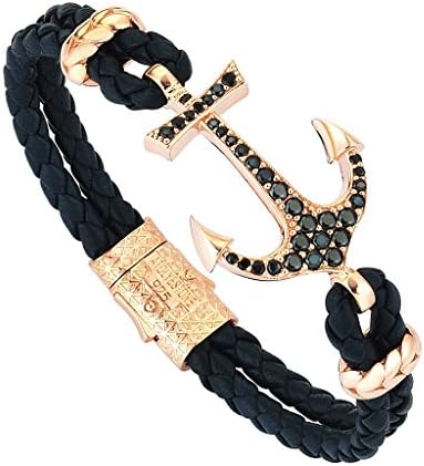 Nappa Leather Anchor Bracelet - Rose Gold