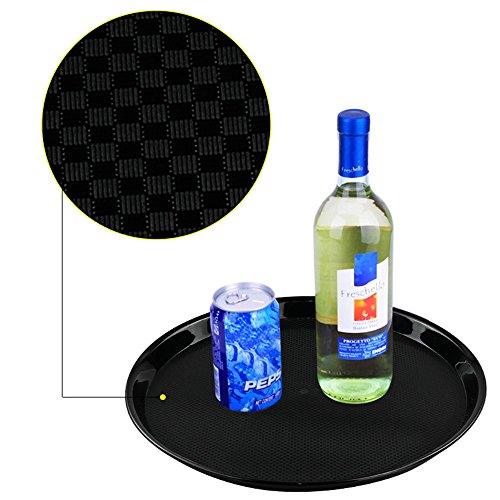 Ramddy Black Round Serving Trays, Set of 4 - Thumbnail 4