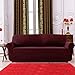 SUBRTEX Stretch Loveseat Slipcover 1 Piece Sofa Covers for 2 Cushion Couch Washable 2 Seater Sofa Slipcovers for Living Room(Wine,Medium)