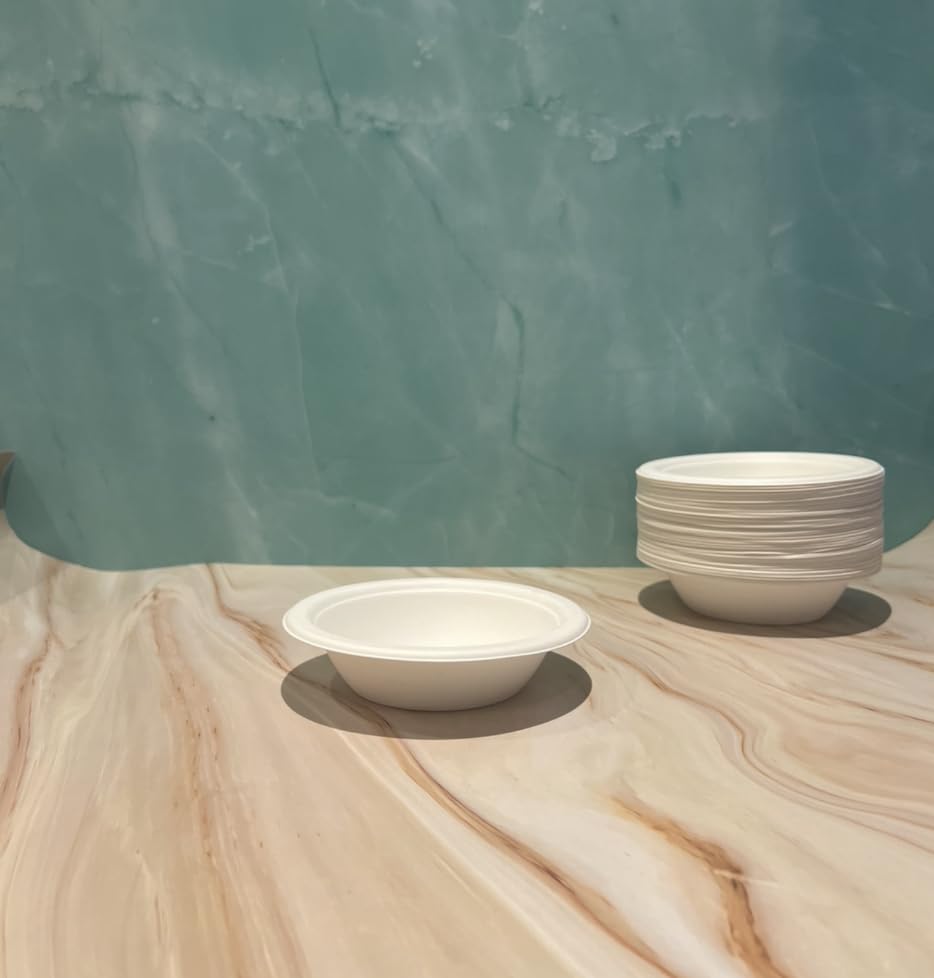 Hey Biota, 12oz Bowls Bagasse Compostable - 125 Pcs - Eco-Friendly, 100% Biodegradable