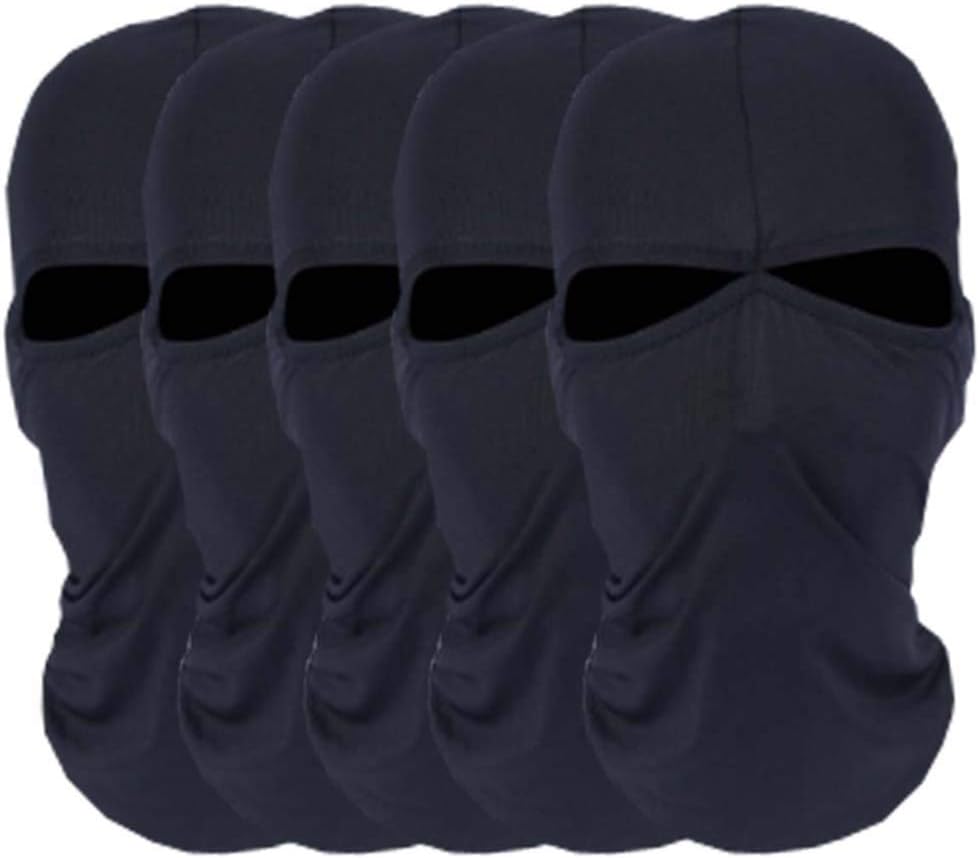 2019 2 holes 5pcs black 1 package new style Balaclava 1-Pack Face Mask Helmets Liner Ski Gear Neck Gaiter Ski Mask Accessories by CxYuan