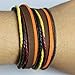 November's Chopin (TM) Unique Charm Colorful Multistrand Leather Adjustable Wrap Bracelet (Orange)
