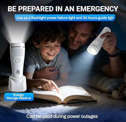Rechargeable LED Flashlights 4-in-1 Socket Set of 2 LED Emergency Lights for Home Blackout Emergency Light Socket Light with Motion Sensor