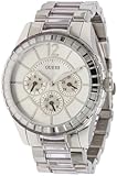 Guess u15085L1 Multi Function Silver Tone Dial Clear Link Band Women Watch New