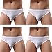 WINDAY Men Briefs Breathable Ice Silk Triangle Bikinis and Briefs N04 XXL/US XL 4-Pack White