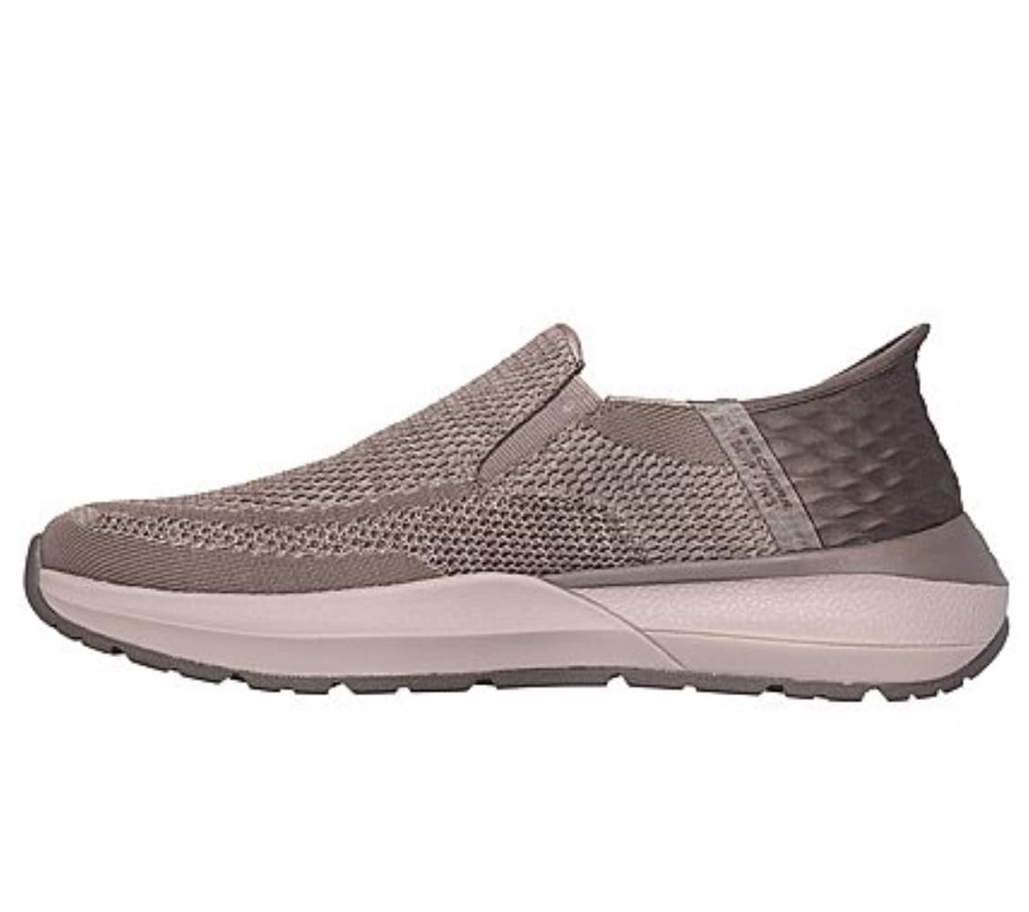 Skechers USA Men’s Men’s Neville 210546 Dual Gore Knitted Slip-Ins, Taupe, 9