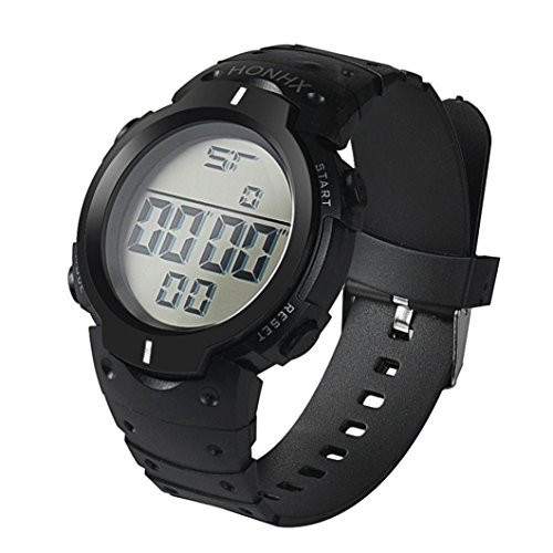 image for Nmch Waterproof Watch,Fashion Men's Boy LCD Digital Stopwatch Date Rub