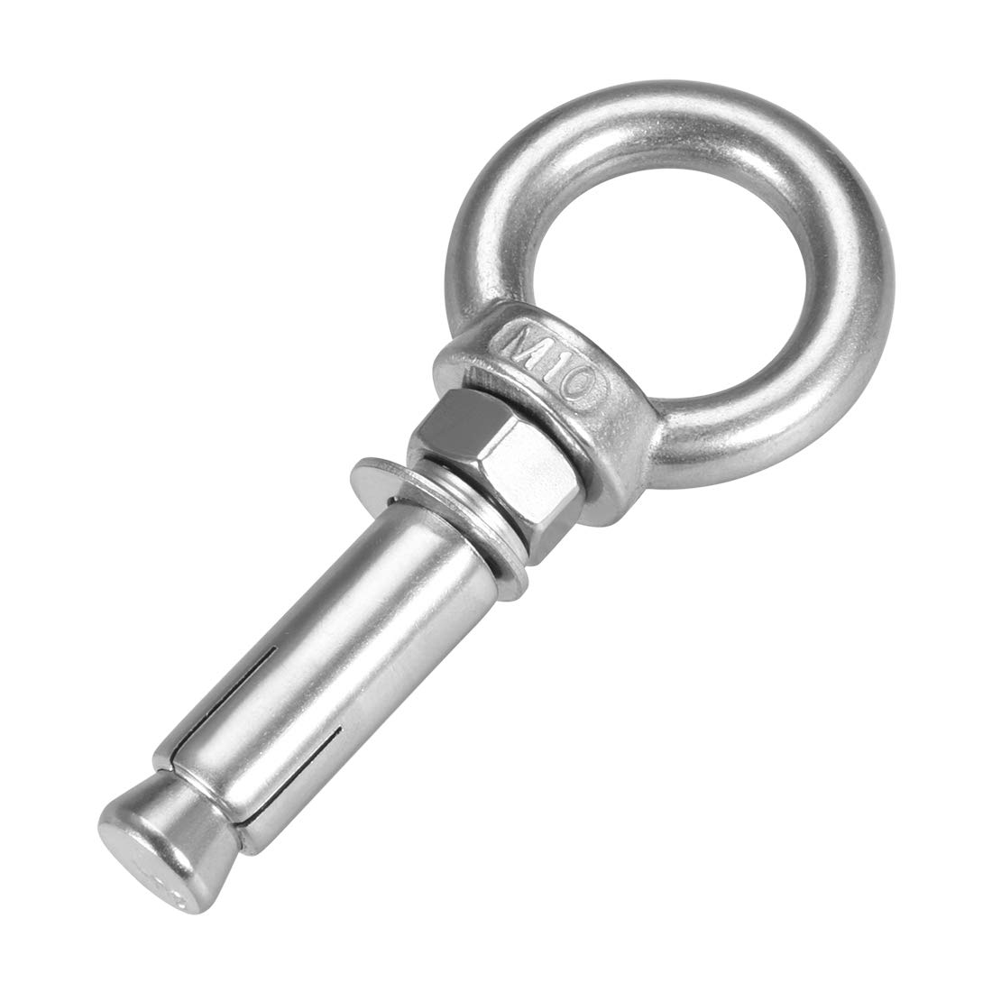 sourcing map M10 x 60 Expansion Eyebolt Eye Nut Screw with Ring 304 Stainless Steel Anchor Raw Bolts 1 Pcs