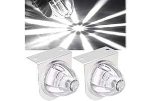 Ctopkatuo 2PCS LED Star Watermelon Marker Lights with Brackets，LED Watermelon Light Side Markering Lamp Indicator, Outline Water Melon Side Marker for Semi Truck (White)