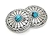 CRAFTMEMORE Decorative Concho Faux Turquoise Navajo Flower Indian Charm Screw Back Buttons Leather Craft 1 3/16 Inches 2pcs CHS59 (Blue)