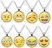 HOPIE 8pcs Emoji Pendant with Chain Cute Necklace for women