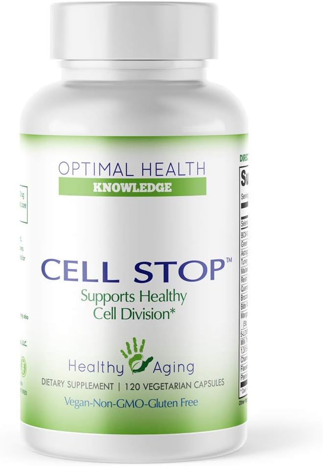 Cell Stop, Powerful Cell Division Support, Propriety Blend of Natural Ingredients Including Reishi Mushroom, Turkey Tail Mushroom, Beta Glucan, Selenium, and Others - 120 Veggie Capsules