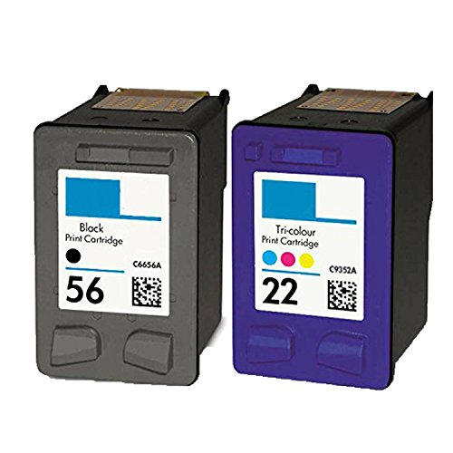 New York TonerTM New Compatible 2 Pack C9352A XL (HP 22) C6656 (HP 56) High Yield Inkjet For HP : 1410 . -- Black Color