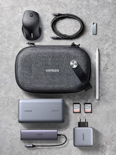 UGREEN Large Electronic Organizer, Expanded Travel Case for Tech Accessories, Water-resistant Shockproof Protective Holder for Chargers, Cables, Large Hard Drives, Power Banks, and More