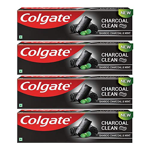 Colgate Charcoal Clean Black Gel Toothpaste, Pack of 480g (120g X 4