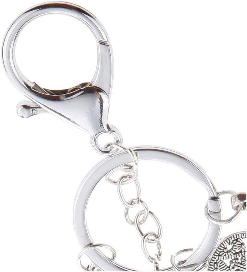 FORUMALL With Natural Stone & Fatima's Hand & Leaves Car & Bag Pendant Decor Mini Dream Catcher Keychain (Purple) - Image 4