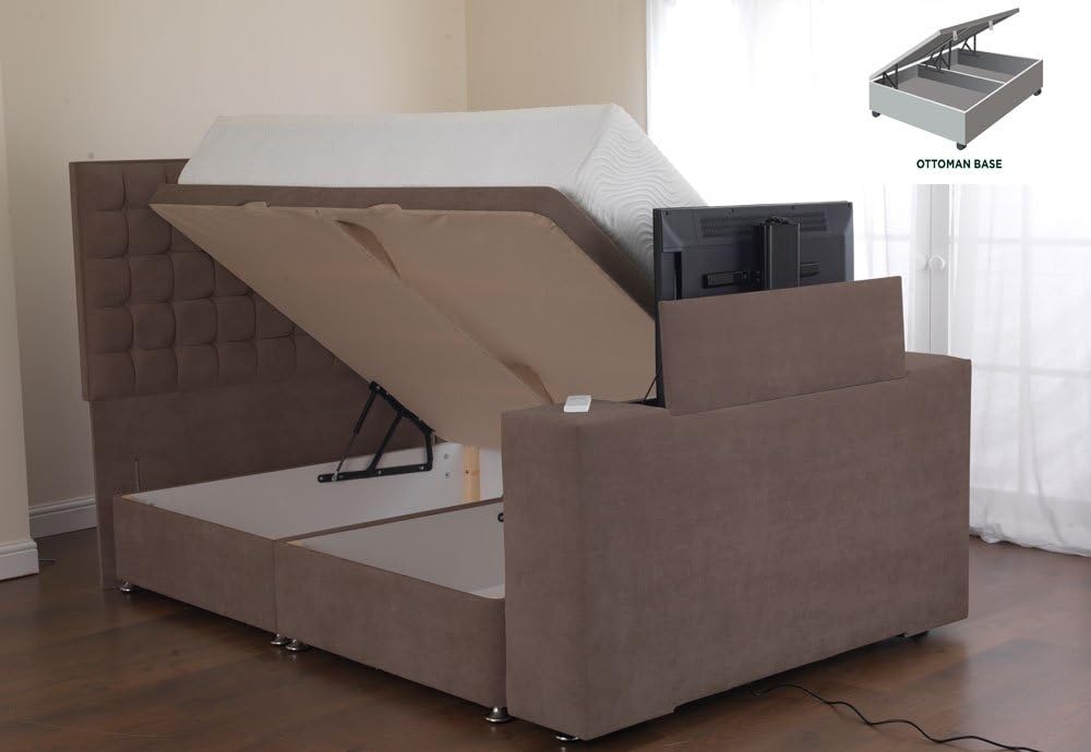 Furniture Expressions Sweet Dreams Image Classic Divan TV Bed - Ottoman - Taupe - Double