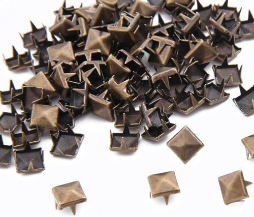 New grams 100 x 8 mm Metal DIY Pyramids Rivets Gothic Bronze Ideal for bags, belts, leather bracelets, shoes, etc. to decorate.