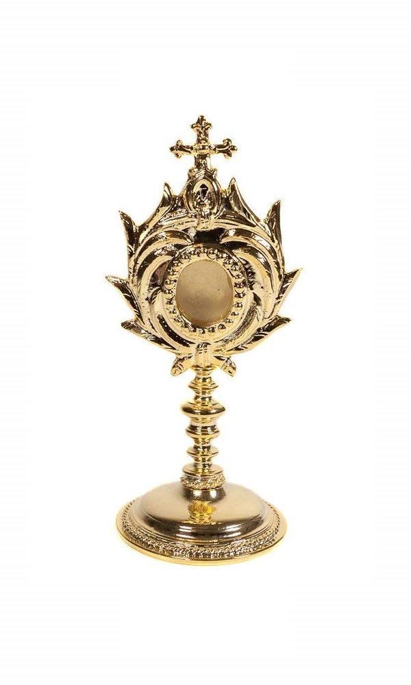 Eurofusioni Little Ostensorium Reliquary in gold-plated - Monstrance H 5,5 inch
