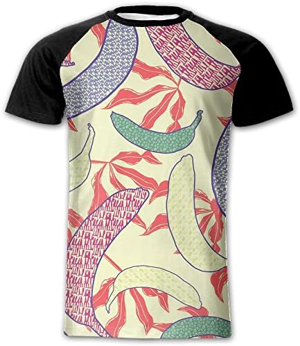 Variation Banana Men's Fashion Short Sleeve Baseball Tshirt Classic Raglan Short Sleeve Shirt
