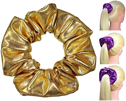 Metallic Spandex Scrunchies 3 Sizes Ponytail Holders Scrunchie King Made in the USA