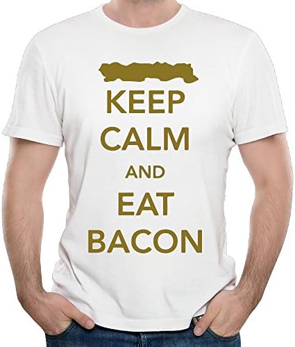 Keep Calm And Eat Bacon Men Short Sleeve T-shirt Tee Shirt L