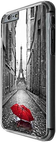 002983 - Vintage Red Umbrella Paris France Eiffel Tower Design For iphone 6 Plus / iphone 6 Plus S 5.5'' Fashion Trend CASE Back COVER Plastic&amp;Thin Metal -Clear