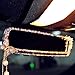 Bling Rhinestone Rear View Mirror with Cute Butterfly, Purple Car Accessories for Women